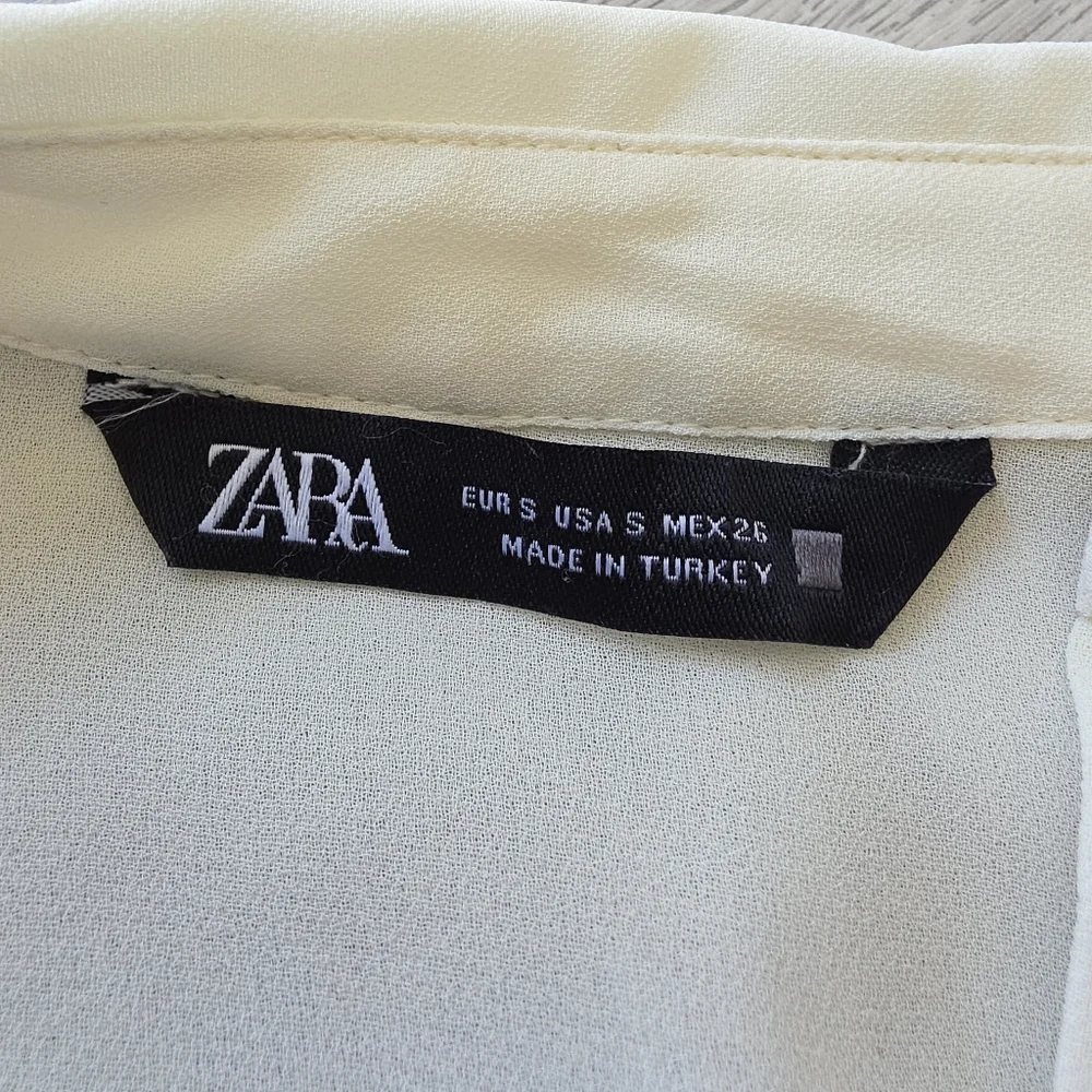 Zara Cream Sheer Blouse - Picture 4 of 5